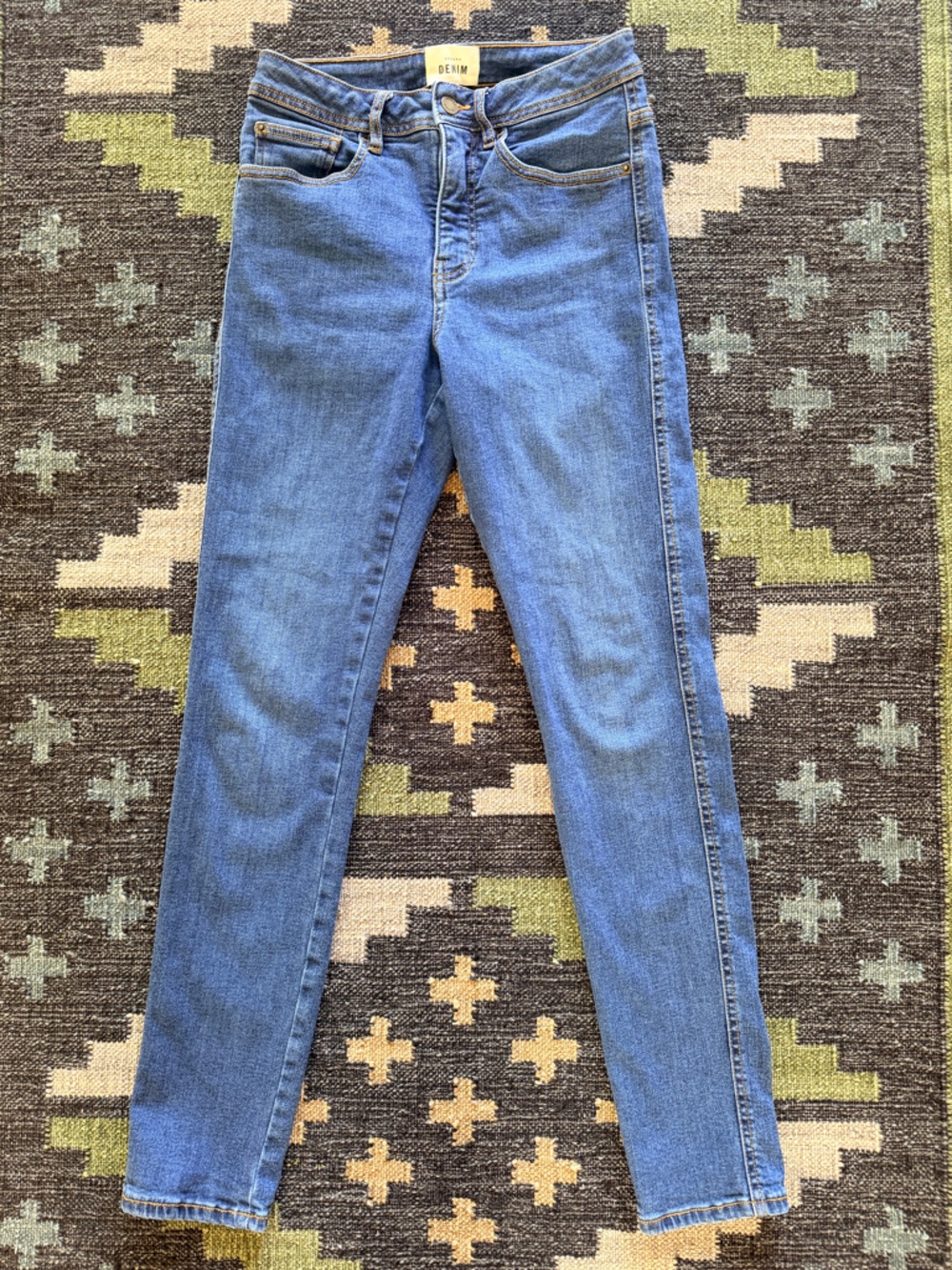 Sezane Denim Jeans EU 36 US 4 Blue Slim Skinny Straight High Rise Classic Chic